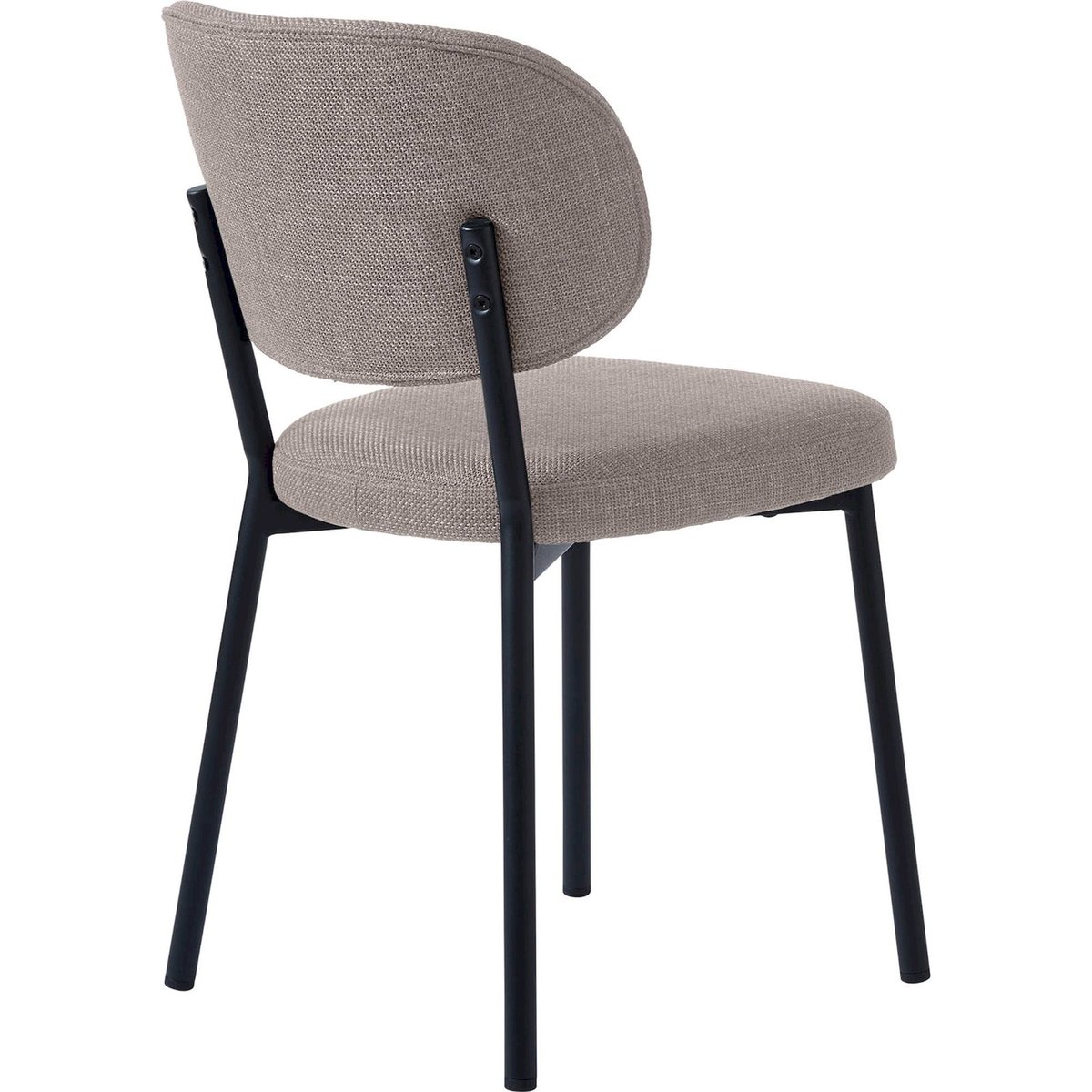 Chaise tapissée piètement métal ABATIO gris tressé et noir, RECOLLECTION