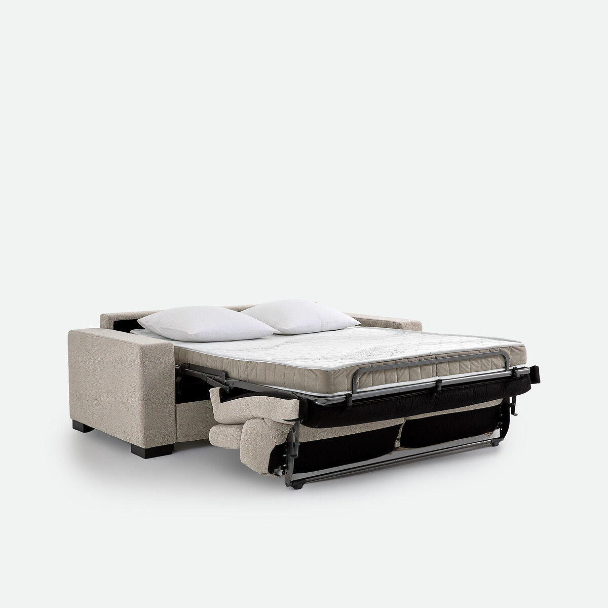 Canapé convertible, 3 places, en tissu texturé chiné, avec têtières, PAO greige, LA REDOUTE INTERIEURS