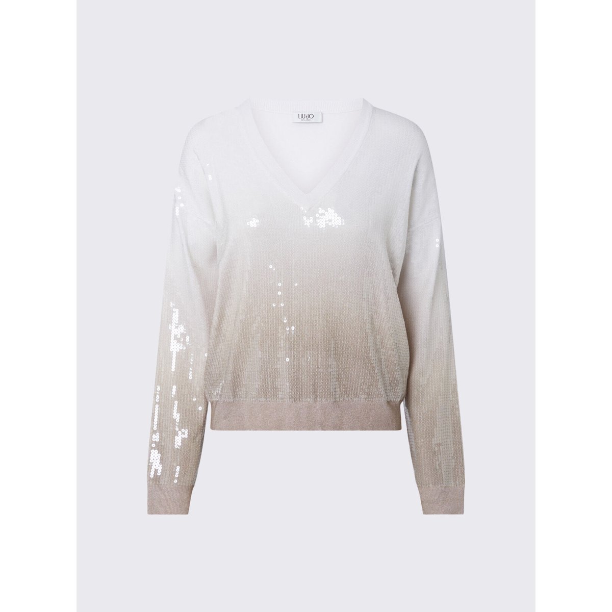 Pull dégradé avec sequins beige, LIU JO