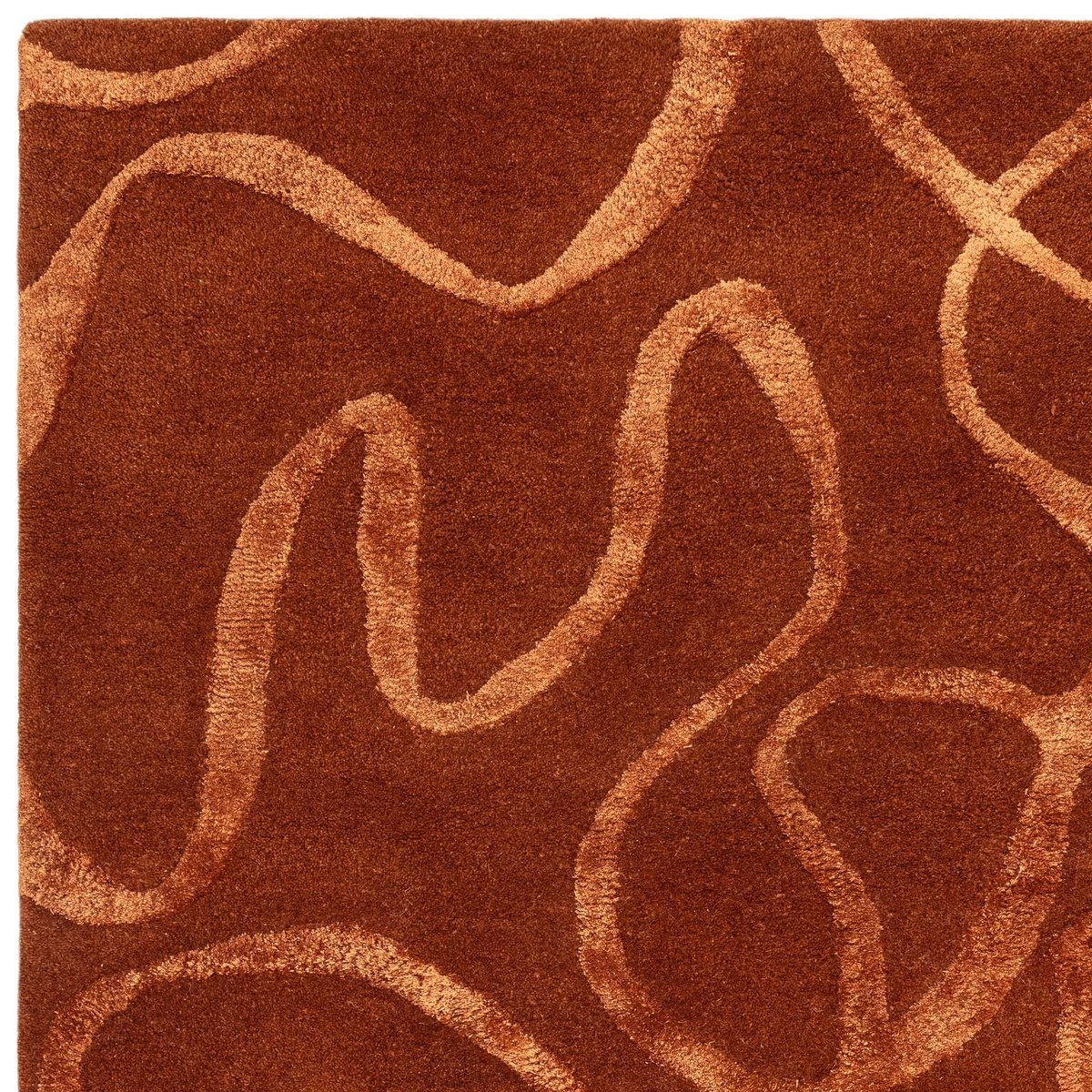 Tapis tufté main en laine SHIFT orange, NOVATREND