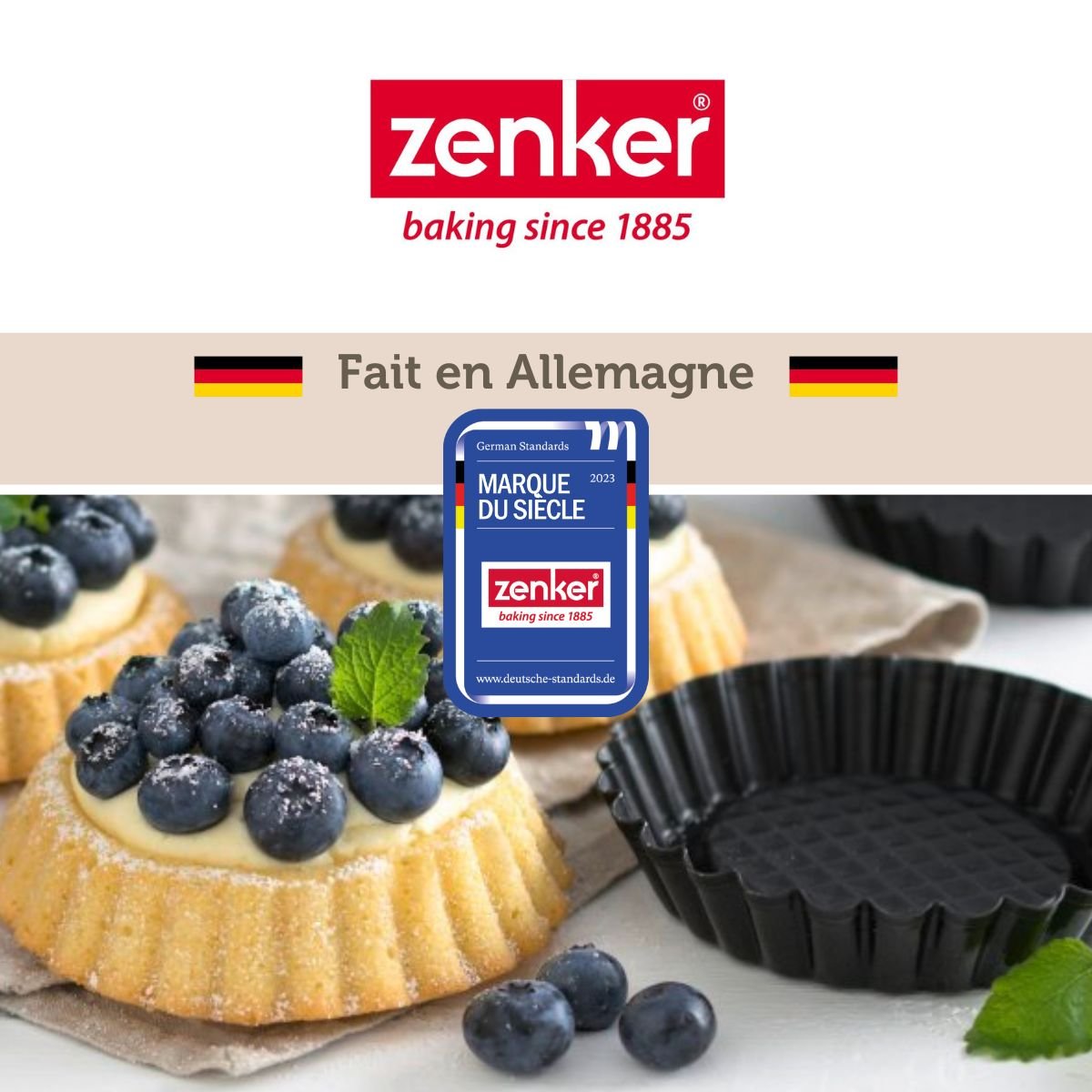 Ensemble de 12 Moules à tartelettes 10 cm BLACK METALLIC noir, ZENKER