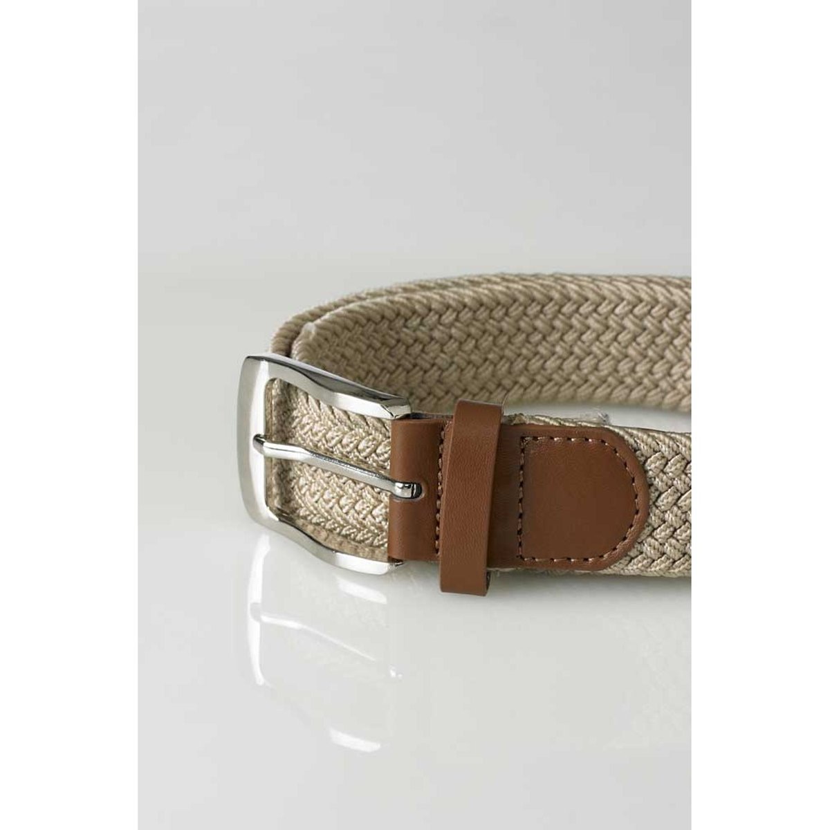 Ceinture tressée FRANK gris / beige, DUKE