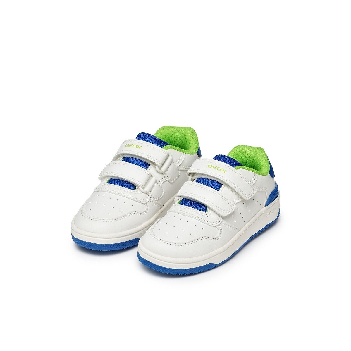 Kids Washiba Breathable Trainers with Touch 'n' Close Fastening black/white/blue, GEOX