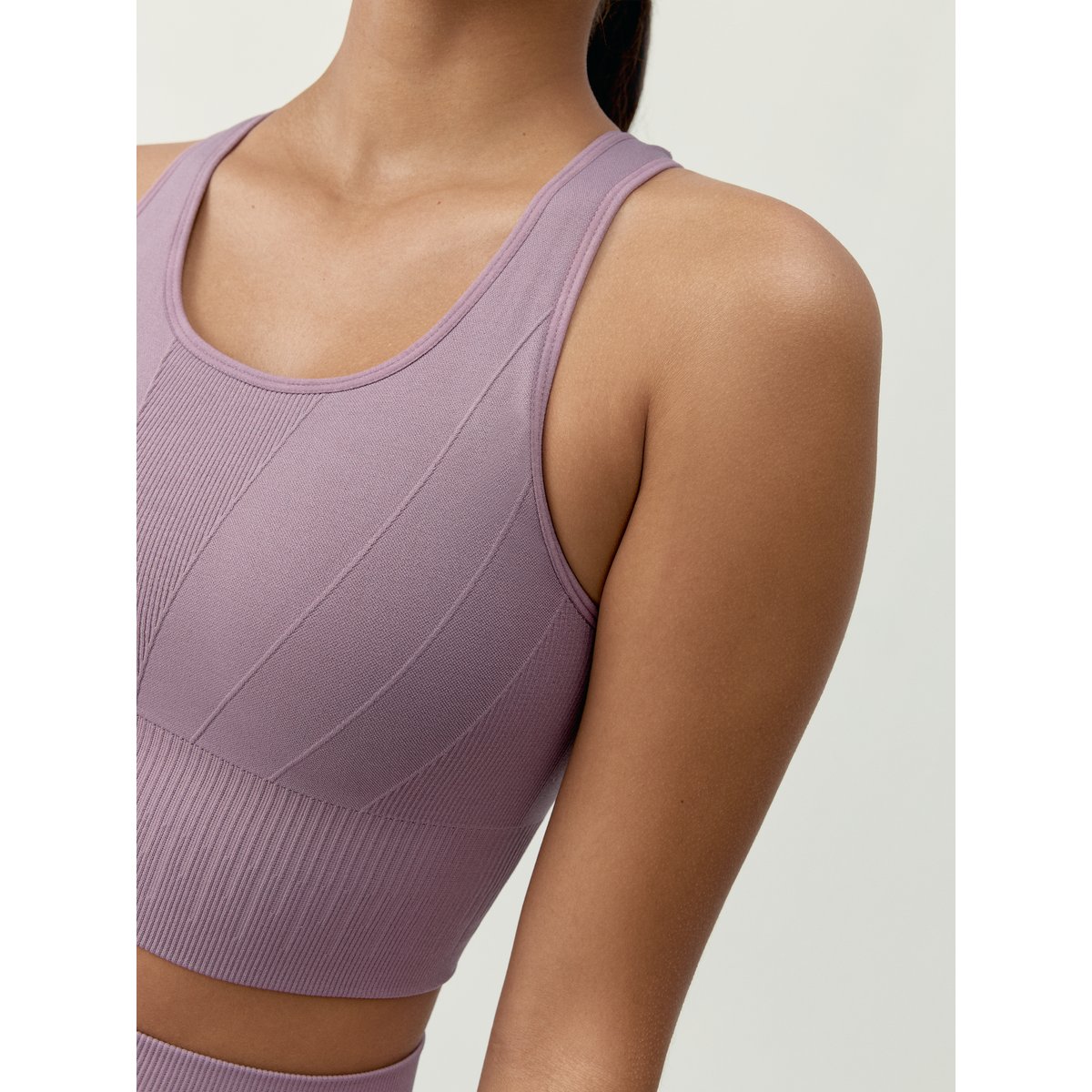 Brassière de sport femme Laia maintien moyen coussinets amovibles rose bois, BORN