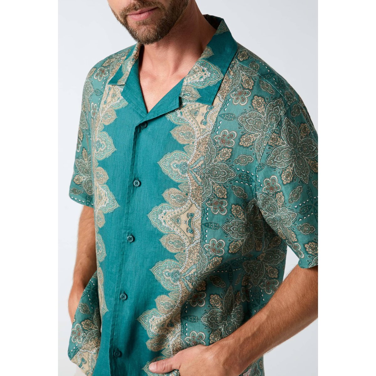 Chemise Imprimée vert multi, GUESS
