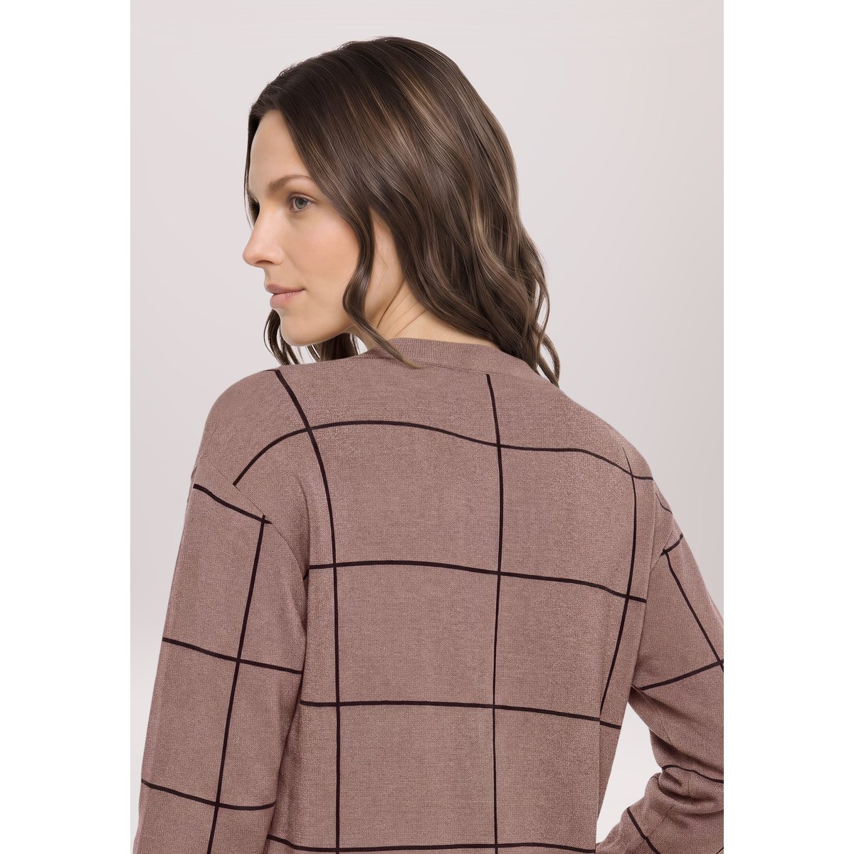 Pull-over en maille à motif jacquard patch taupe/black, BETTY BARCLAY