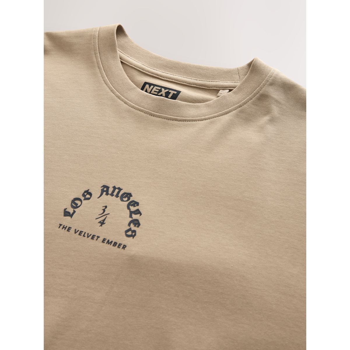 T-shirt décontracté à manches longues/motif grège, NEXT