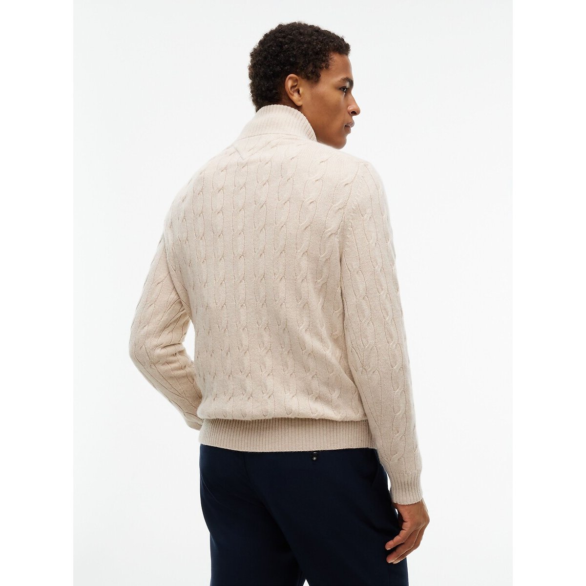 Pullover mit Stehkragen aus gedrehter Wolle avoine, TOMMY HILFIGER
