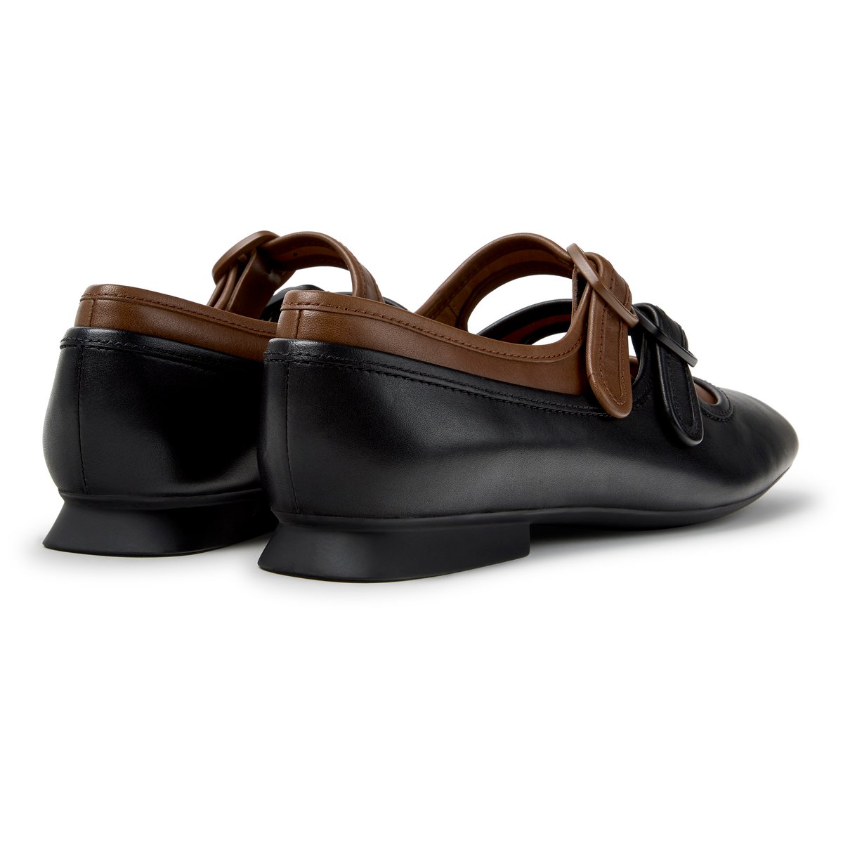 Ballerines Casi Myra Smooth Leather noir brun 001, CAMPER