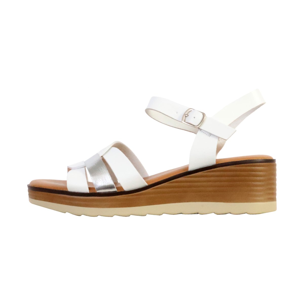 Sandales Compensées à Bride Lbs blanc, ENZA NUCCI