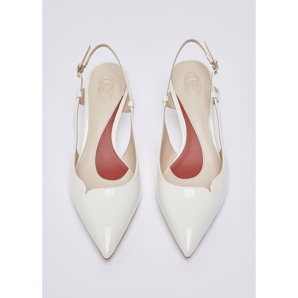 Slingbacks en cuir nappa lait, LIU JO