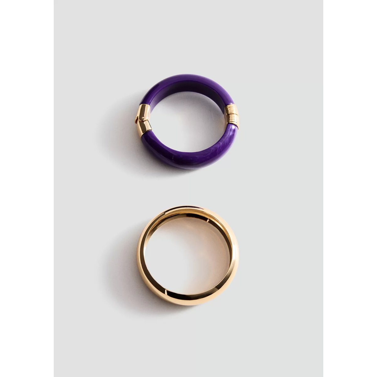 Lot de 2 bracelets au design irrégulier or, MANGO