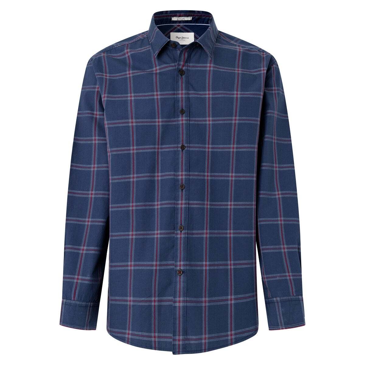 Chemise Coupe Casual À Carreaux En Popeline bleu dulwich, PEPE JEANS