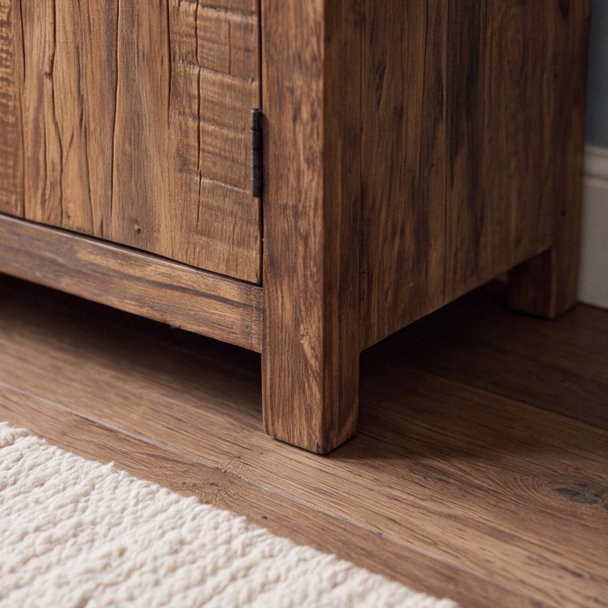 Petite armoire en bois recyclé INDRA bois foncé, MADE IN MEUBLES