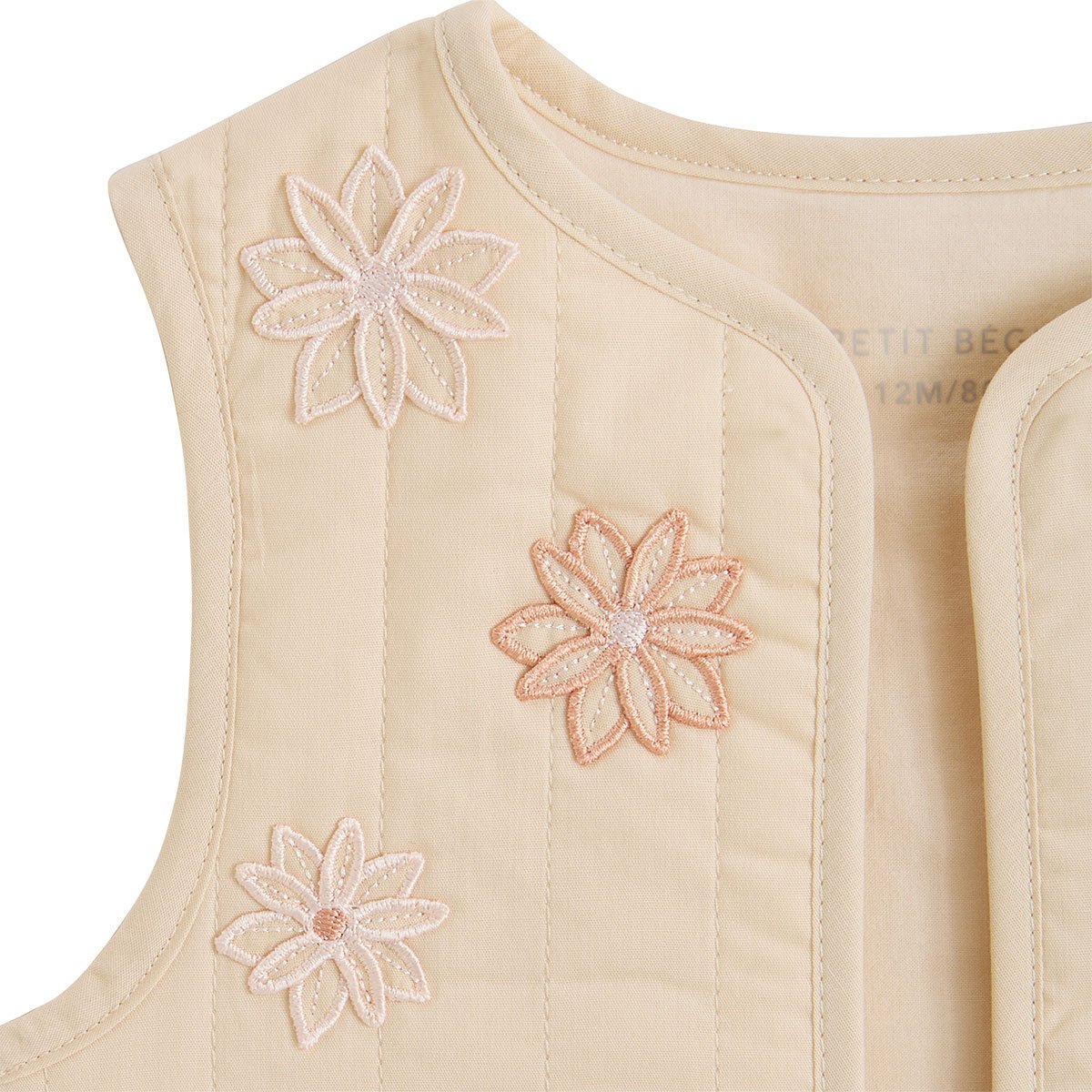 Veste sans manches enfant en popeline Poésie d'été vanille, PETIT BEGUIN