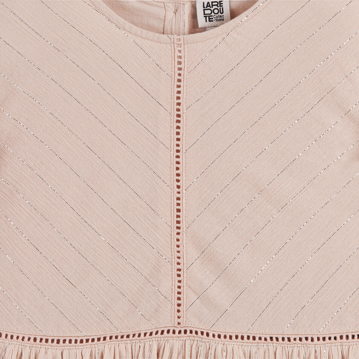 Dress with Ruffled Short Sleeves pale pink, LA REDOUTE COLLECTIONS