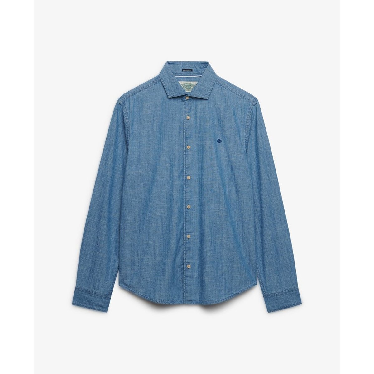 Chemise Chambray Essentials Coupe Décontractée indigo délavé, SUPERDRY