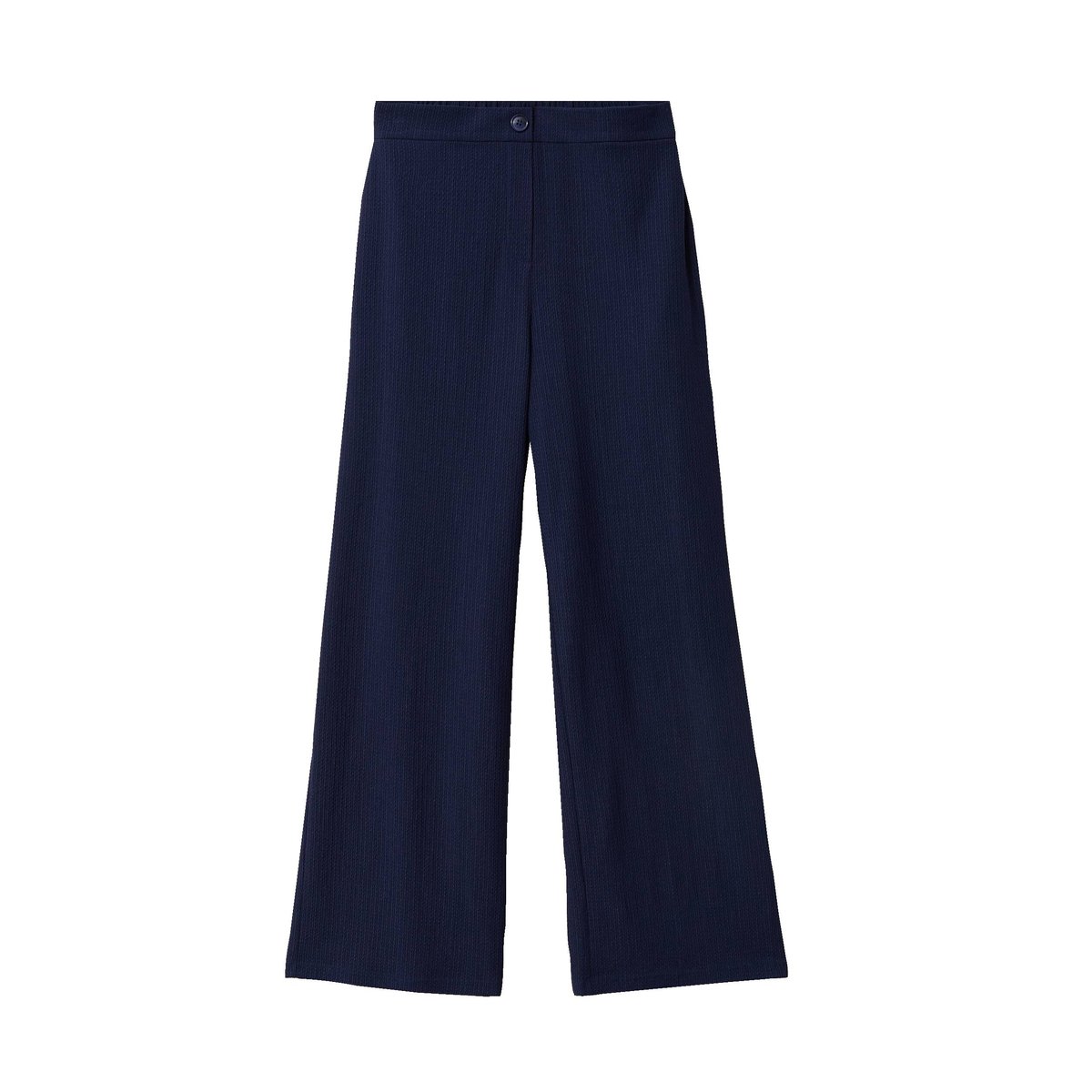 Pantalon large taille haute fluide bleu marine, BREAL