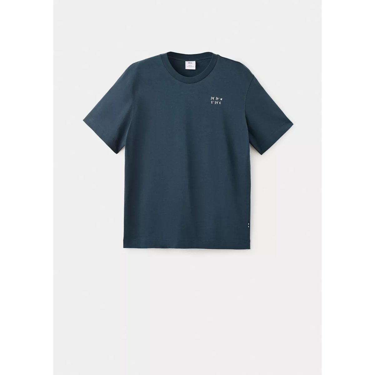 T-shirt 100 % coton imprimé bleu marine, MANGO MAN