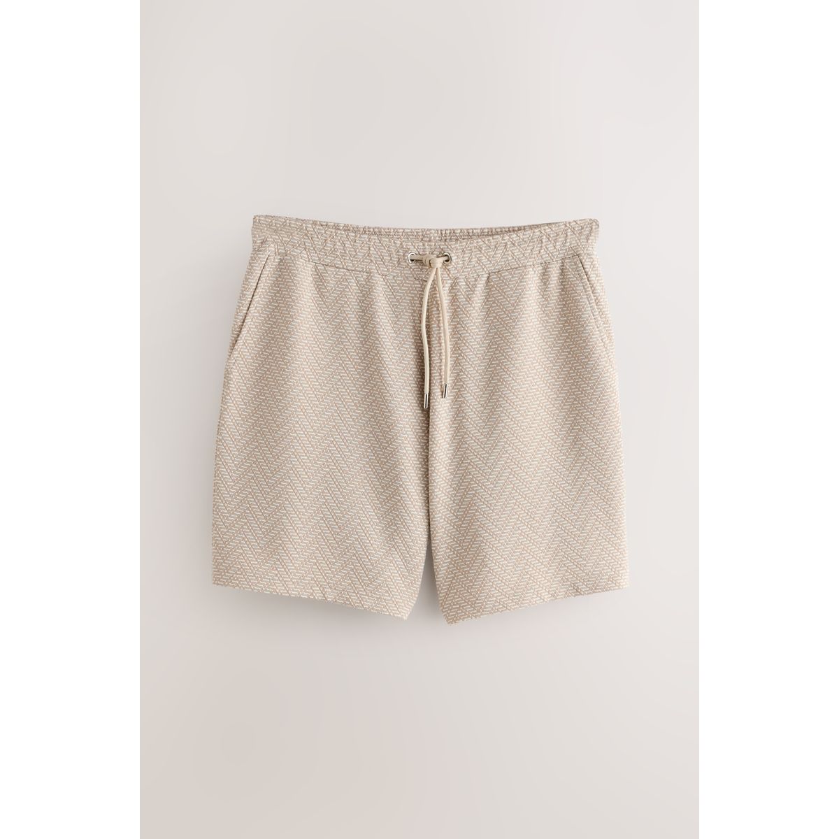 Short en jersey texturé à motif géométrique naturel, NEXT