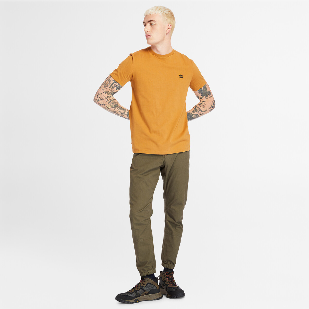 T-shirt col rond slim Dunstan River camel, TIMBERLAND