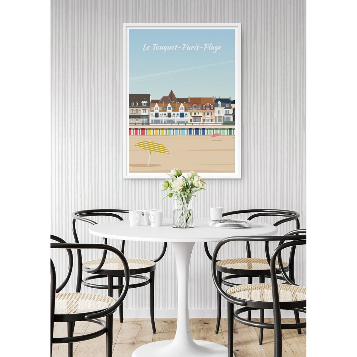 Affiche ville Le Touquet-Paris-Plage blanc, L'AFFICHERIE