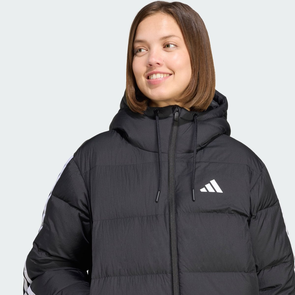 Doudoune À Capuche 3 Bandes Essentials Climawarm Doudoune À Capuche 3 Bandes Essentials Climawarm black, ADIDAS SPORTSWEAR