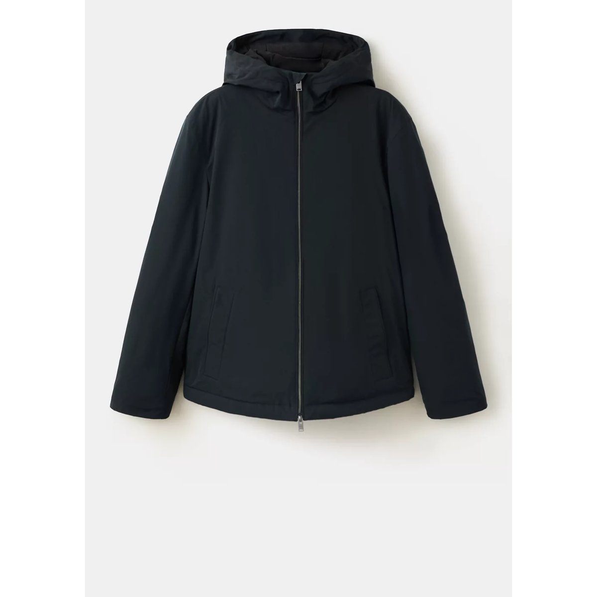 Blouson technique à capuche imperméable bleu nuit, MANGO MAN