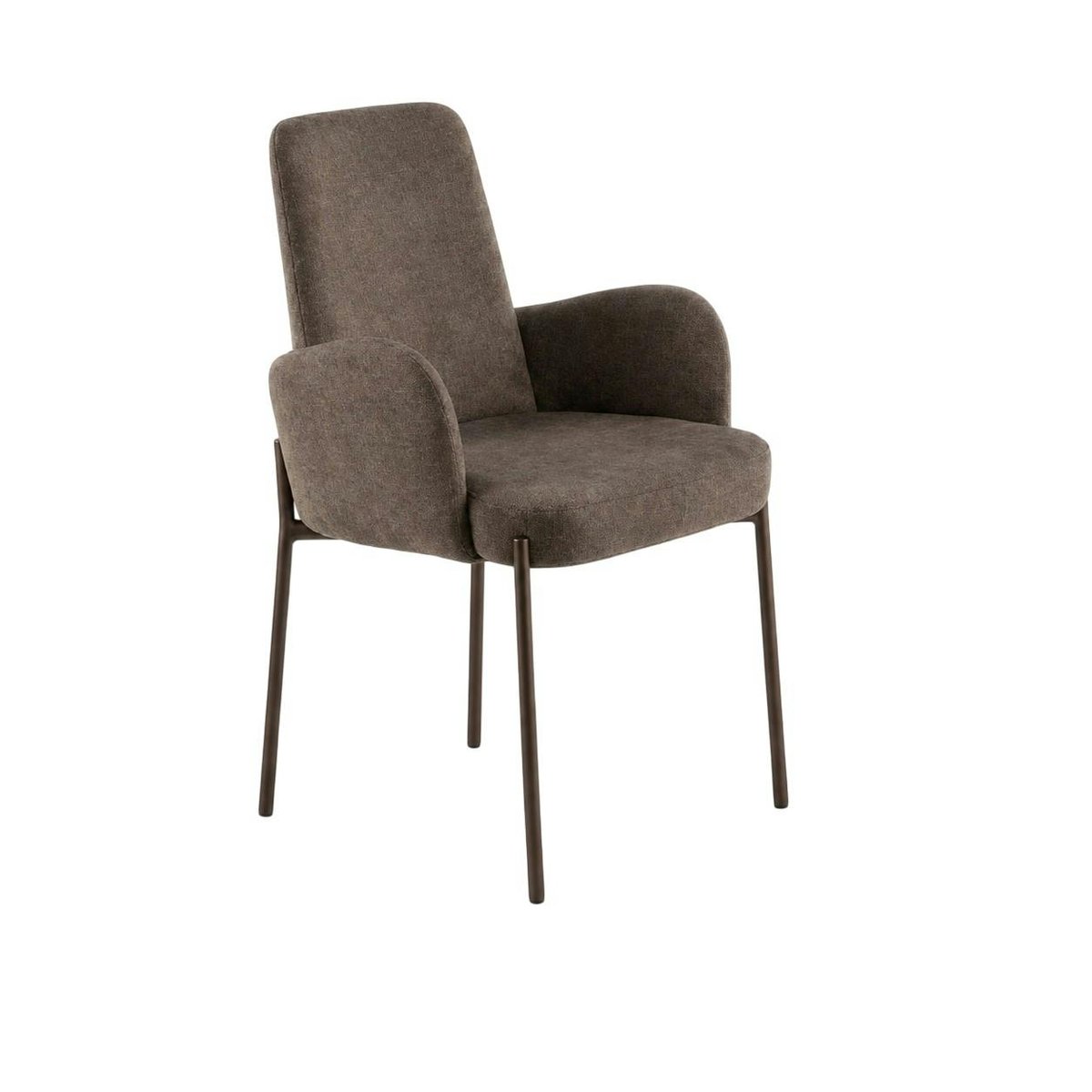 Fauteuil de table en tissu (lot de 2) AUREN marron, PIER IMPORT