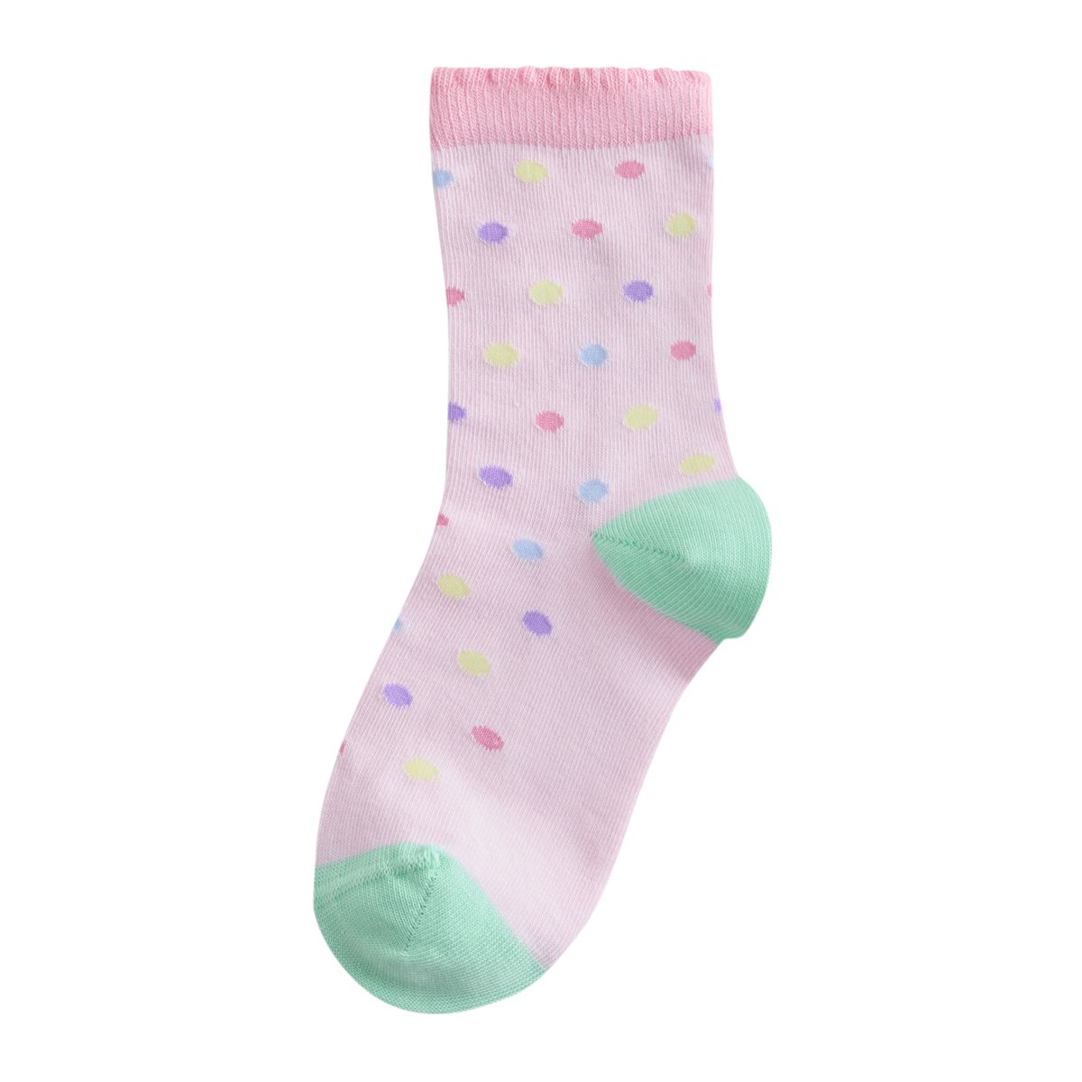 Socquettes en coton à rayures/pois, 7 paires rose et violet, NEXT