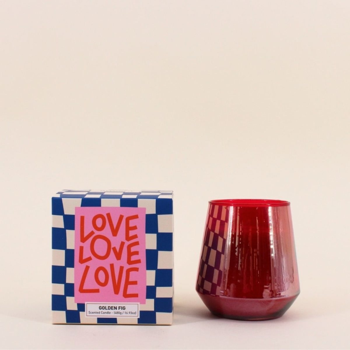 Bougie parfumée verre lustré 480g, boite cadeau rouge, ORNAMI