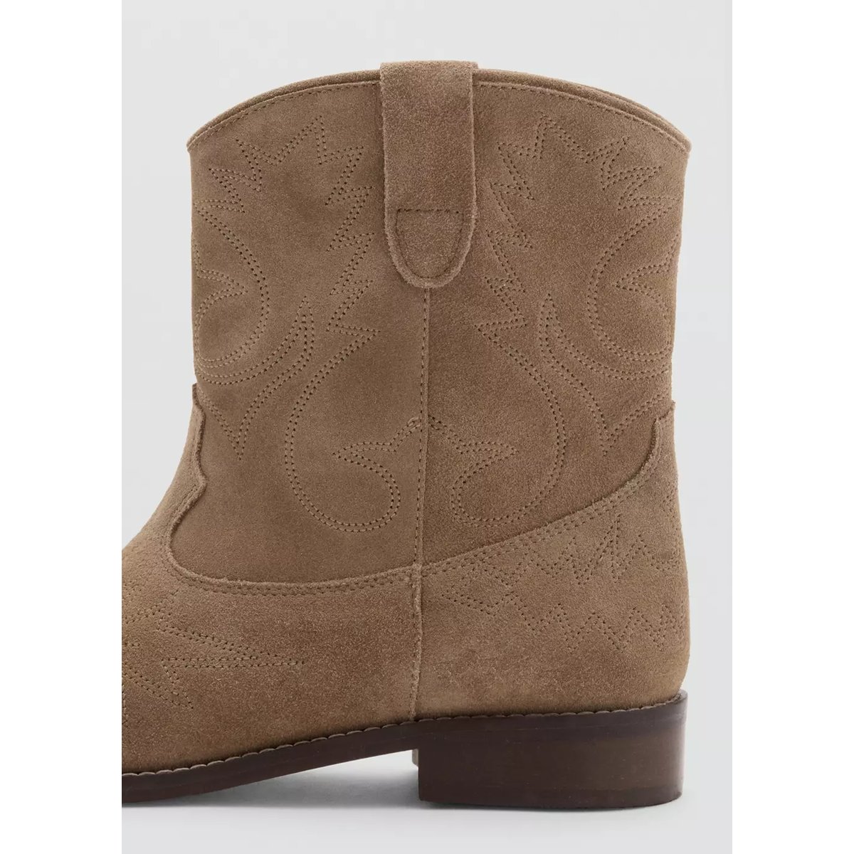 Bottines cuir et croûte de cuir sable, MANGO TEEN