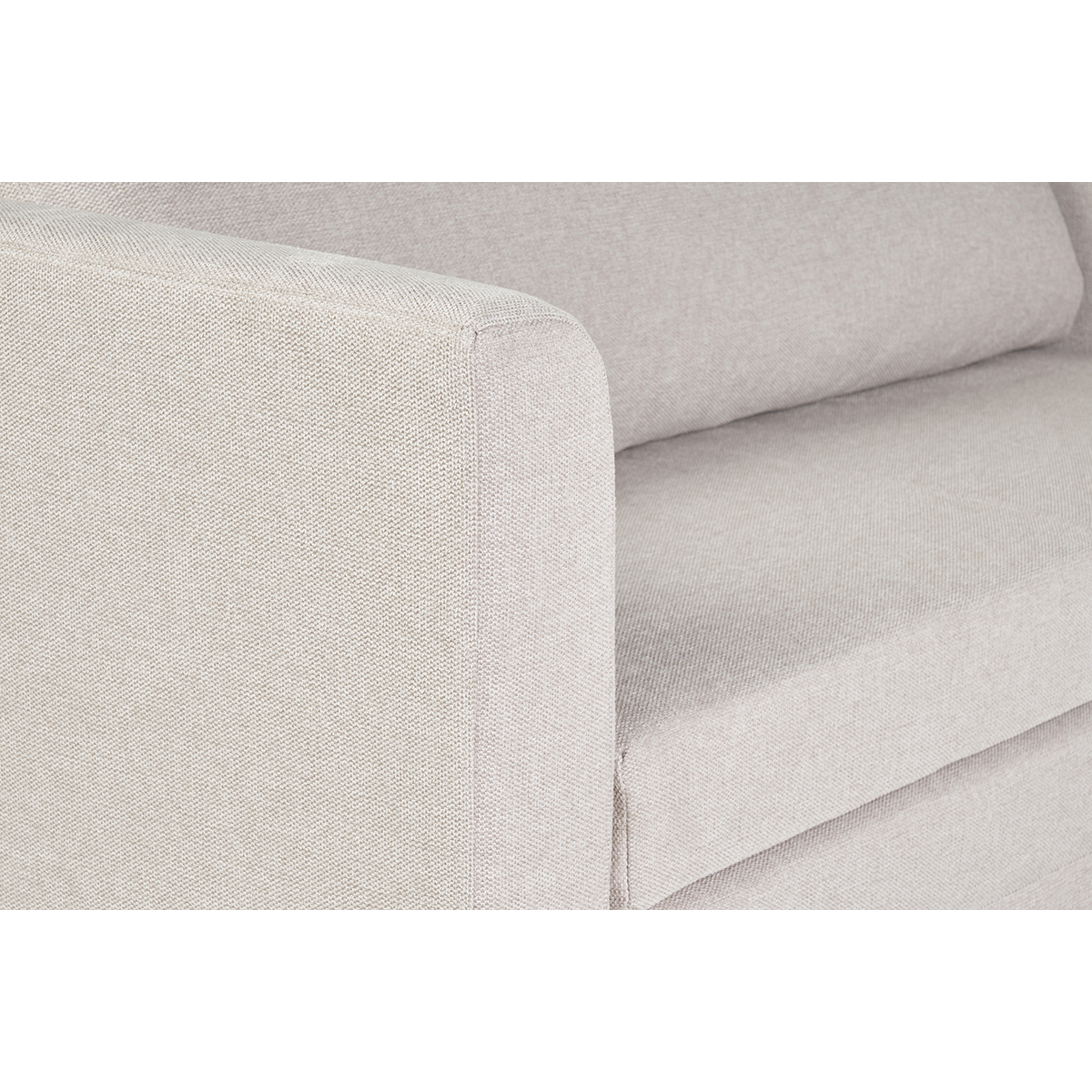 Canapé convertible 2 places en tissu effet velours texturé beige LEON beige, MILIBOO