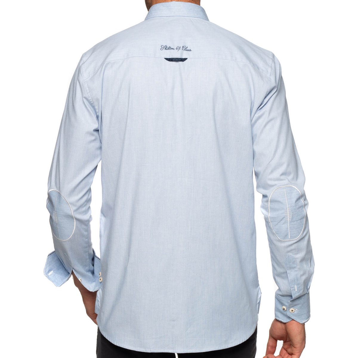 Chemise poche poitrine manches longues ciel, SHILTON