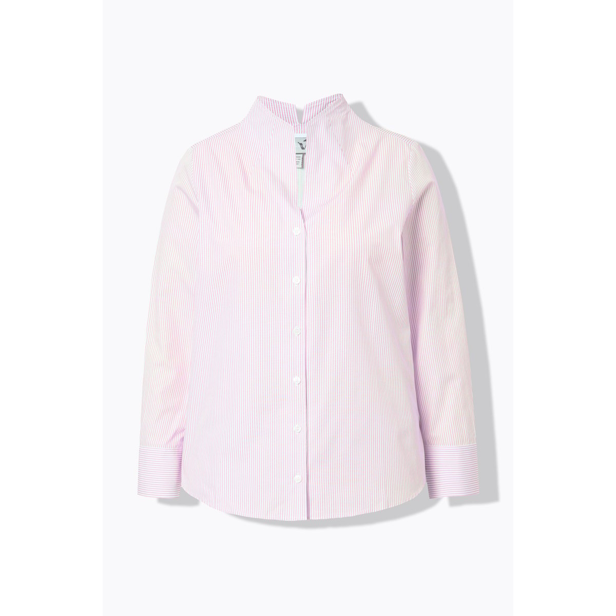Chemisier rayé, col calice, manches longues rose tendre, ULLA POPKEN
