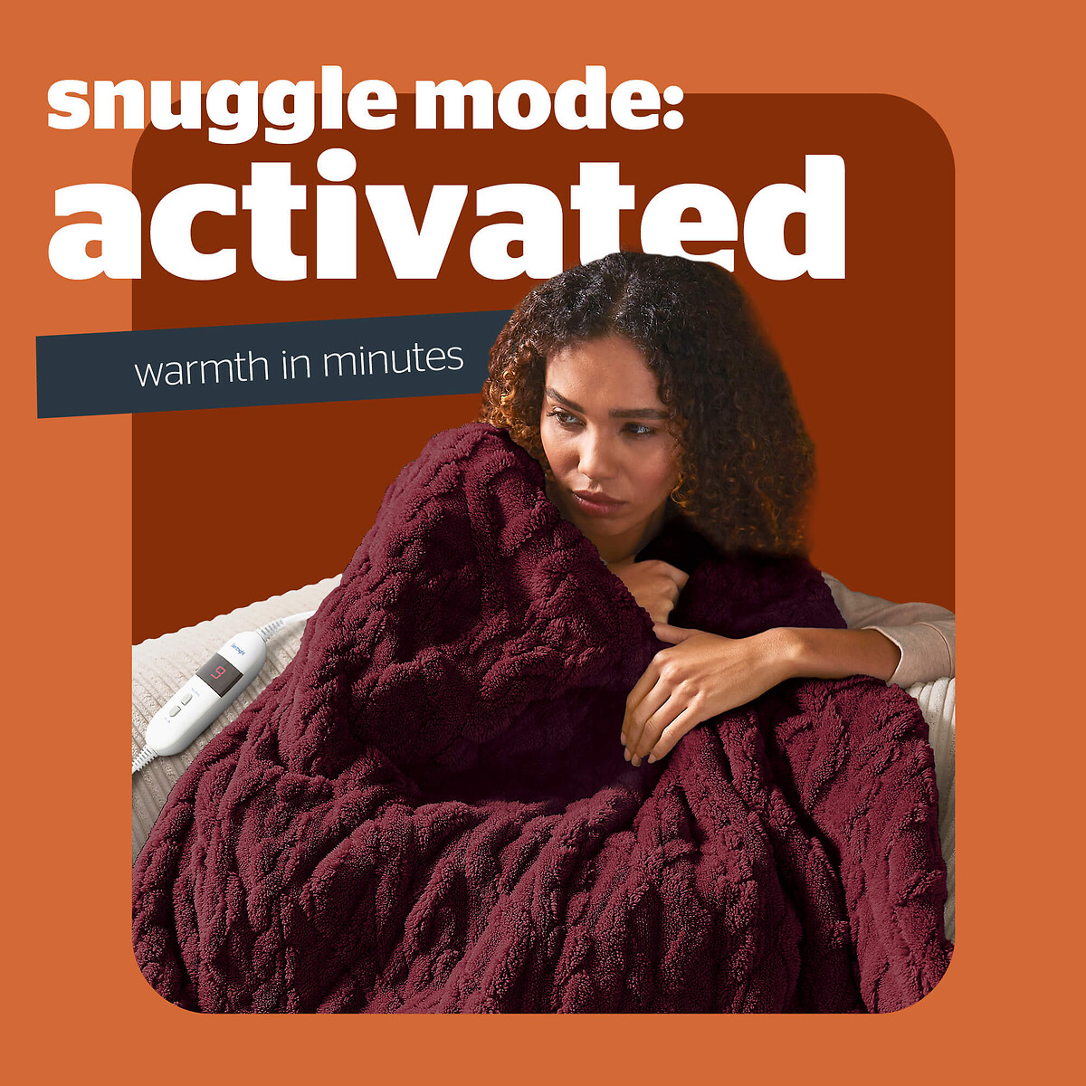 Luxury Super Cosy Heated Throw berry, SILENTNIGHT