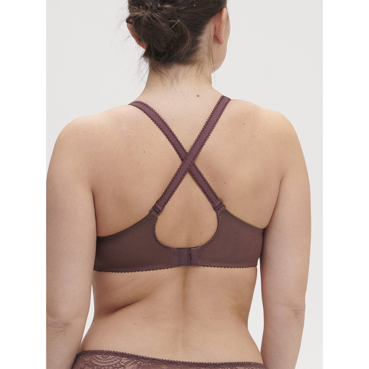 Soutien-gorge avec armatures décolleté carré, EMBLÈME marron, SIMONE PERELE