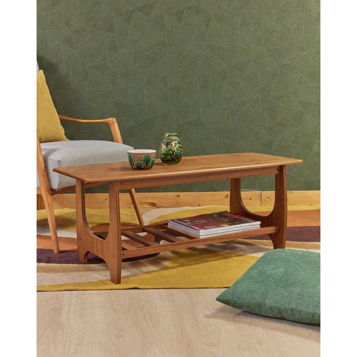 Table basse anglaise en bois Donna N°741 - Bon état bois clair, DEBONGOUT