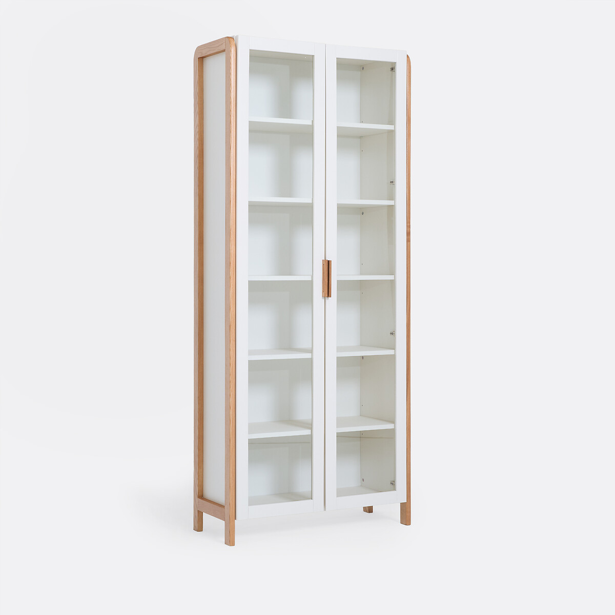Estante/vitrine de 2 portas, A 200 cm, LUMEKO carvalho/branco, LA REDOUTE INTERIEURS