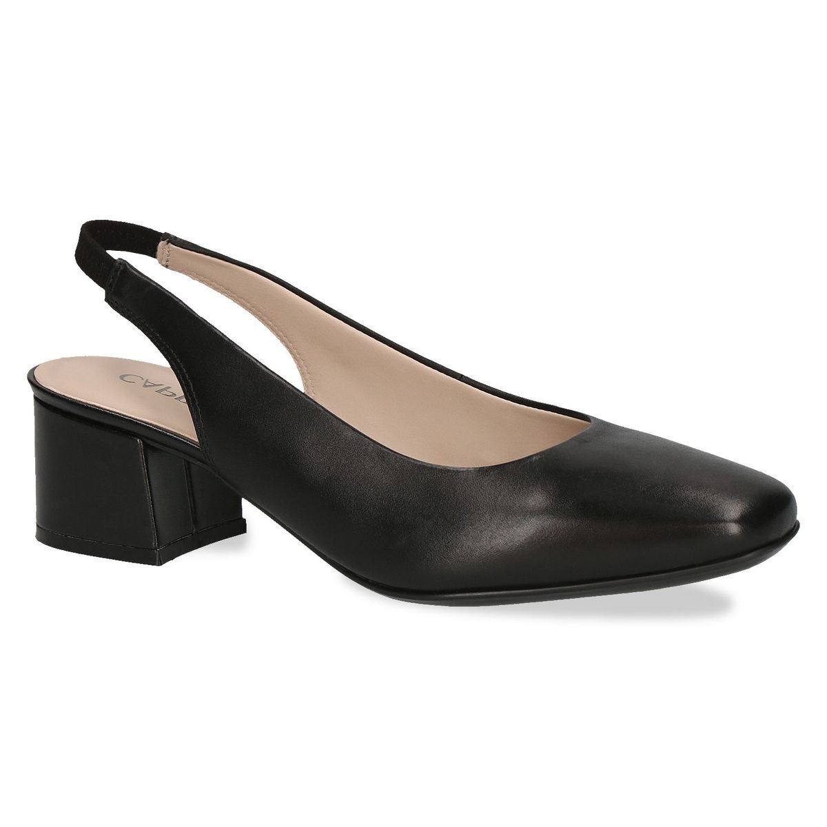 escarpin en cuir noir nappa, CAPRICE
