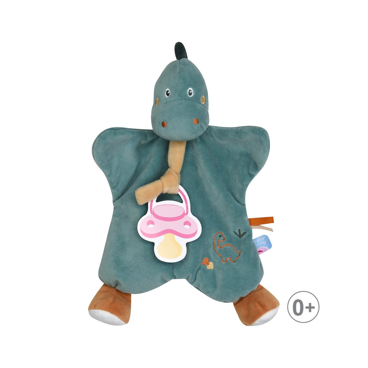 Doumou tetinou dinosaure velours doux vert, SUCRE D'ORGE