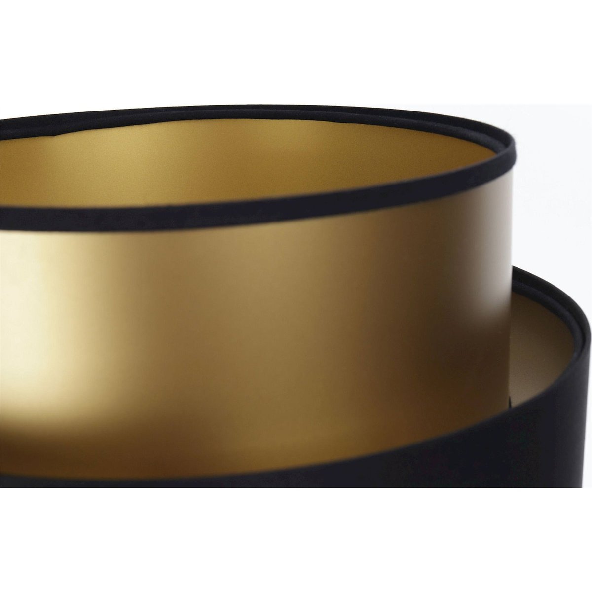 Lampe à poser ronde, DUO ELLEGANT noir satiné avec intérieur doré, BPS KONCEPT