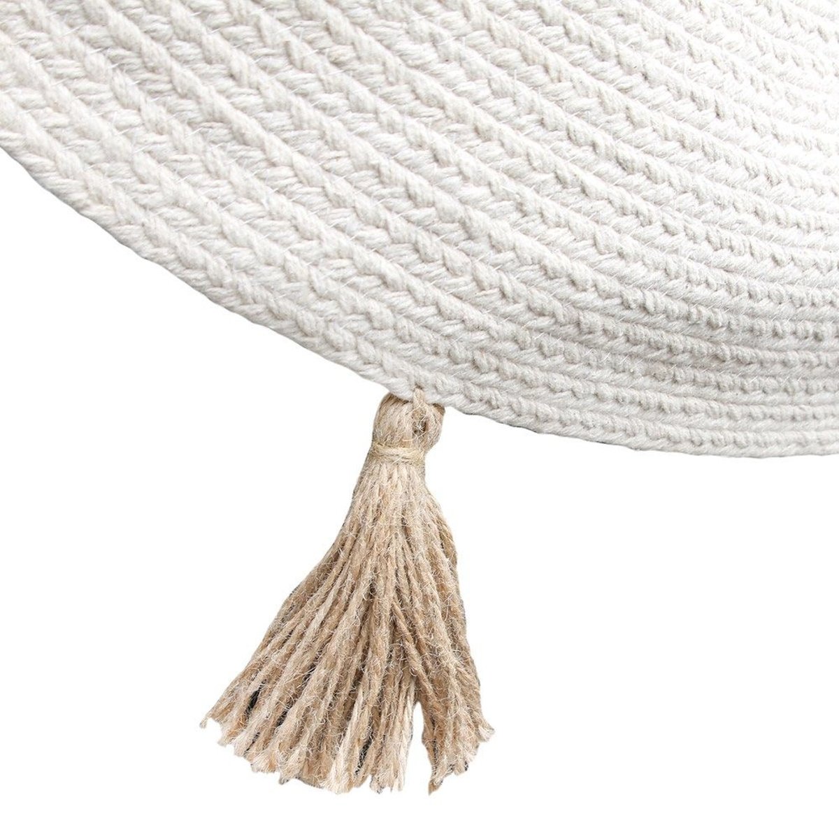 Tapis Rond Coton Pompon Beige 90 beige, DECORATIE