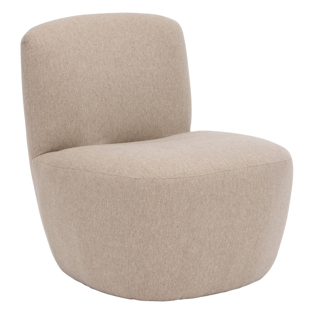 Fauteuil forme organique en tissu LEONE beige, ATMOSPHERA