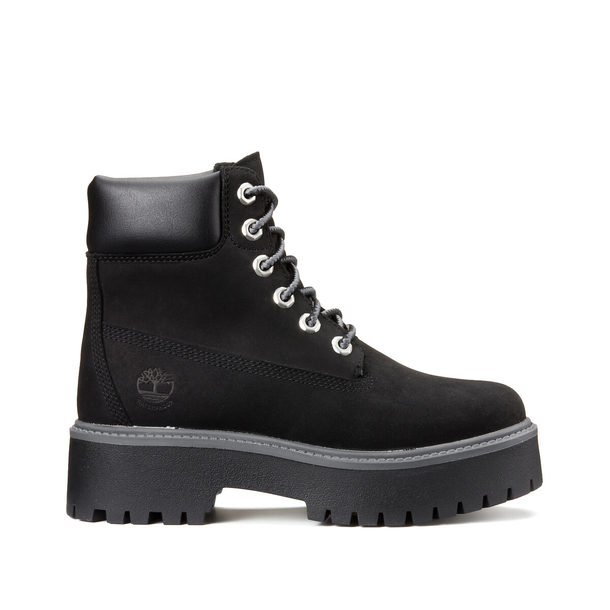 Bottines compensées à lacets STONE STREET MID 6 INCH LACE noir, TIMBERLAND