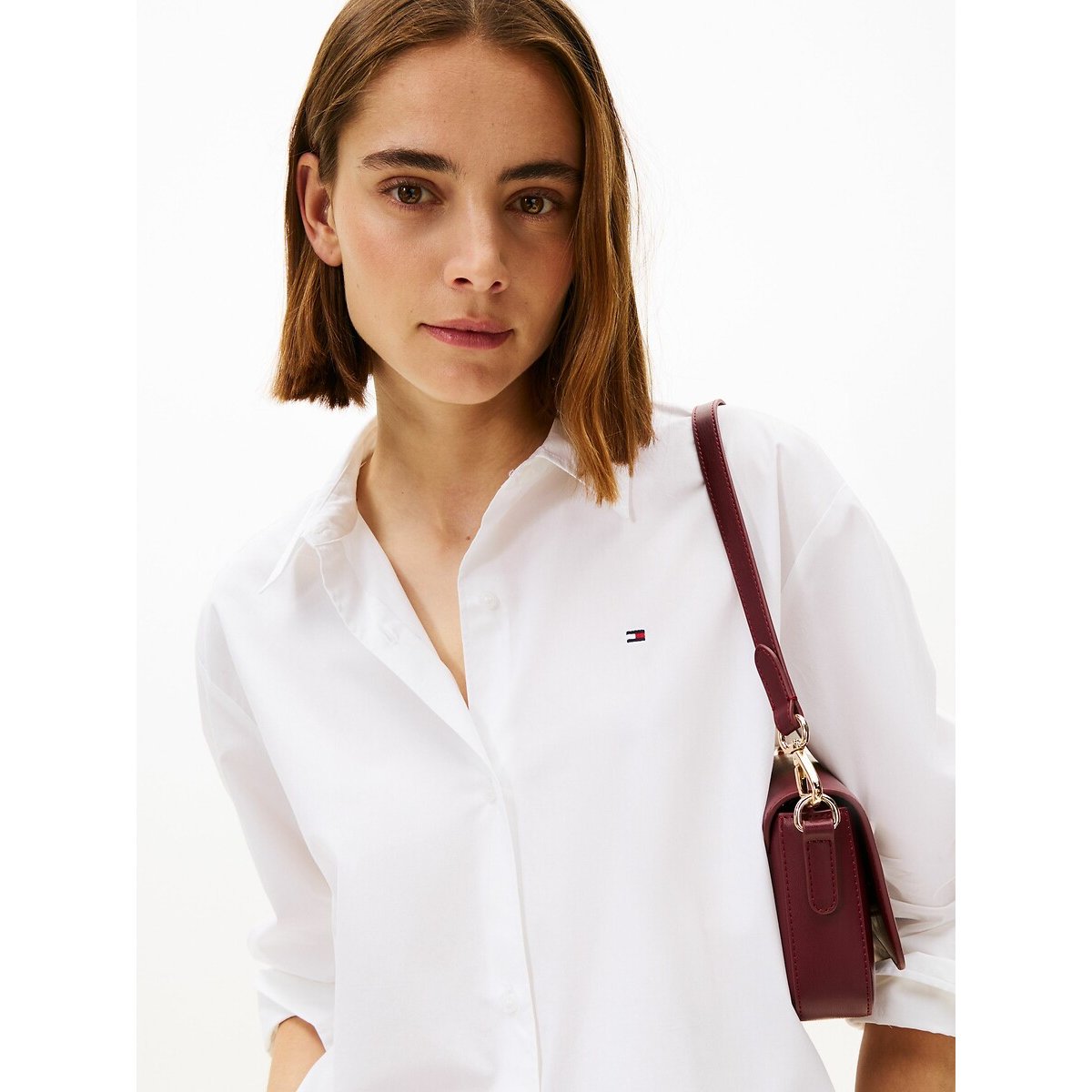 Chemise en popeline de coton blanc, TOMMY HILFIGER