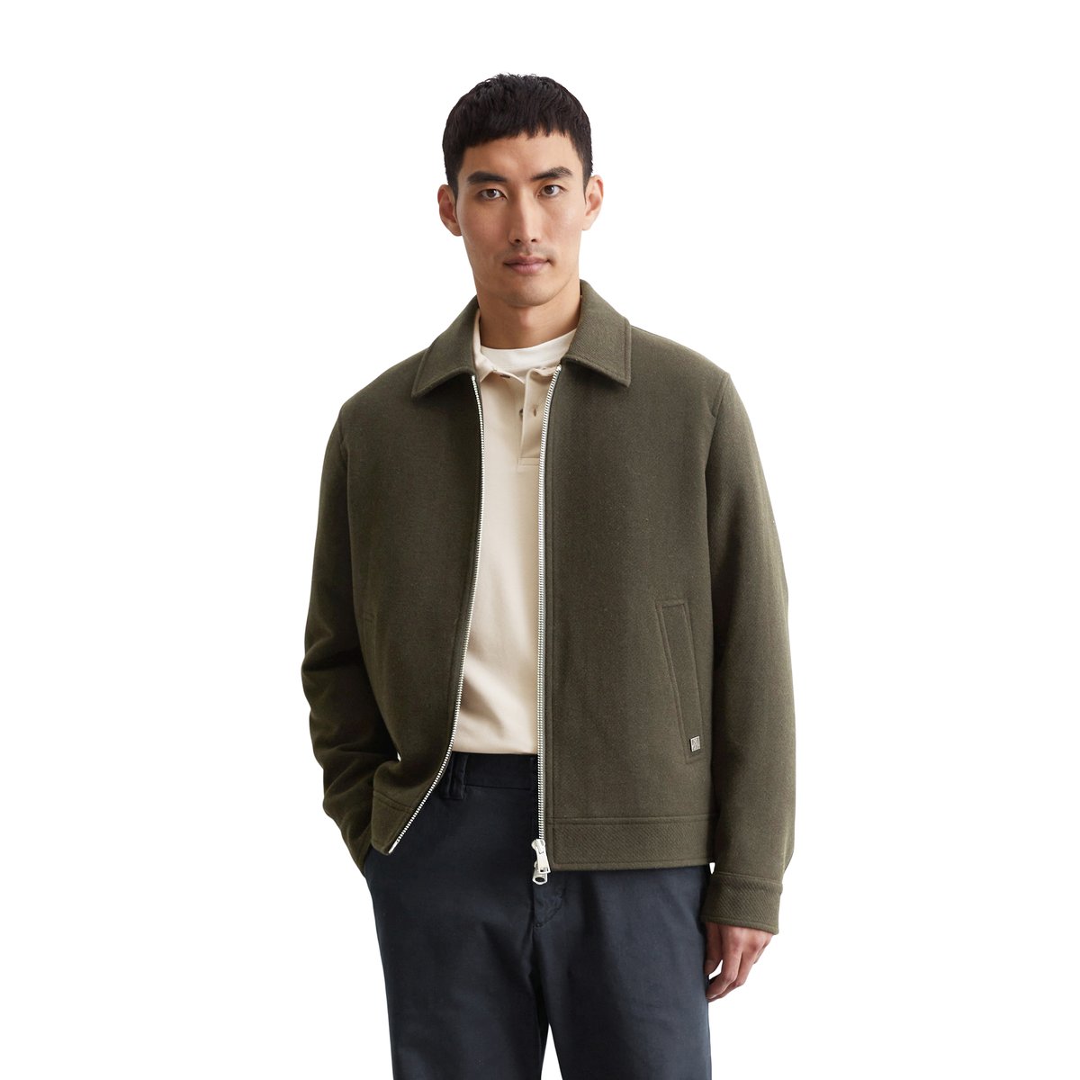 Veste en laine regular avec un léger rembourrage d'Unifi REPREVE®. vert foncé, MARC O'POLO