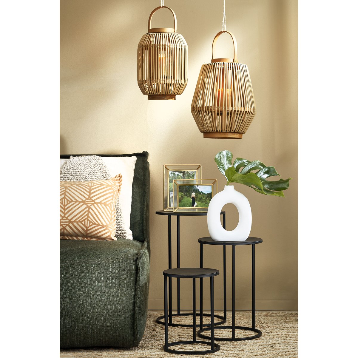 Lot de 3 tables d'appoint H50 cm QUINTY noir, MICA DECORATIONS