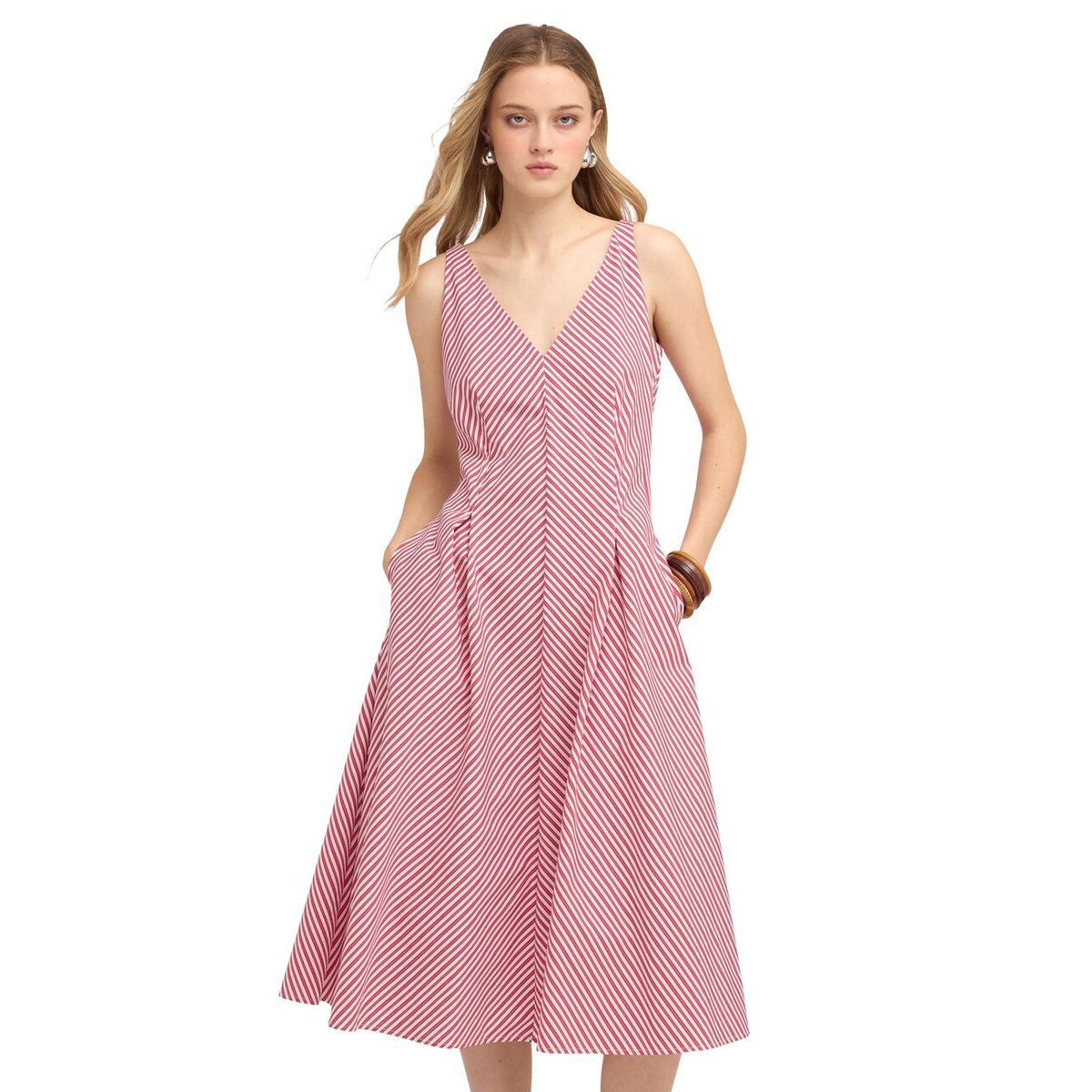 Robe ligne A à rayures rouge, MOTIVI