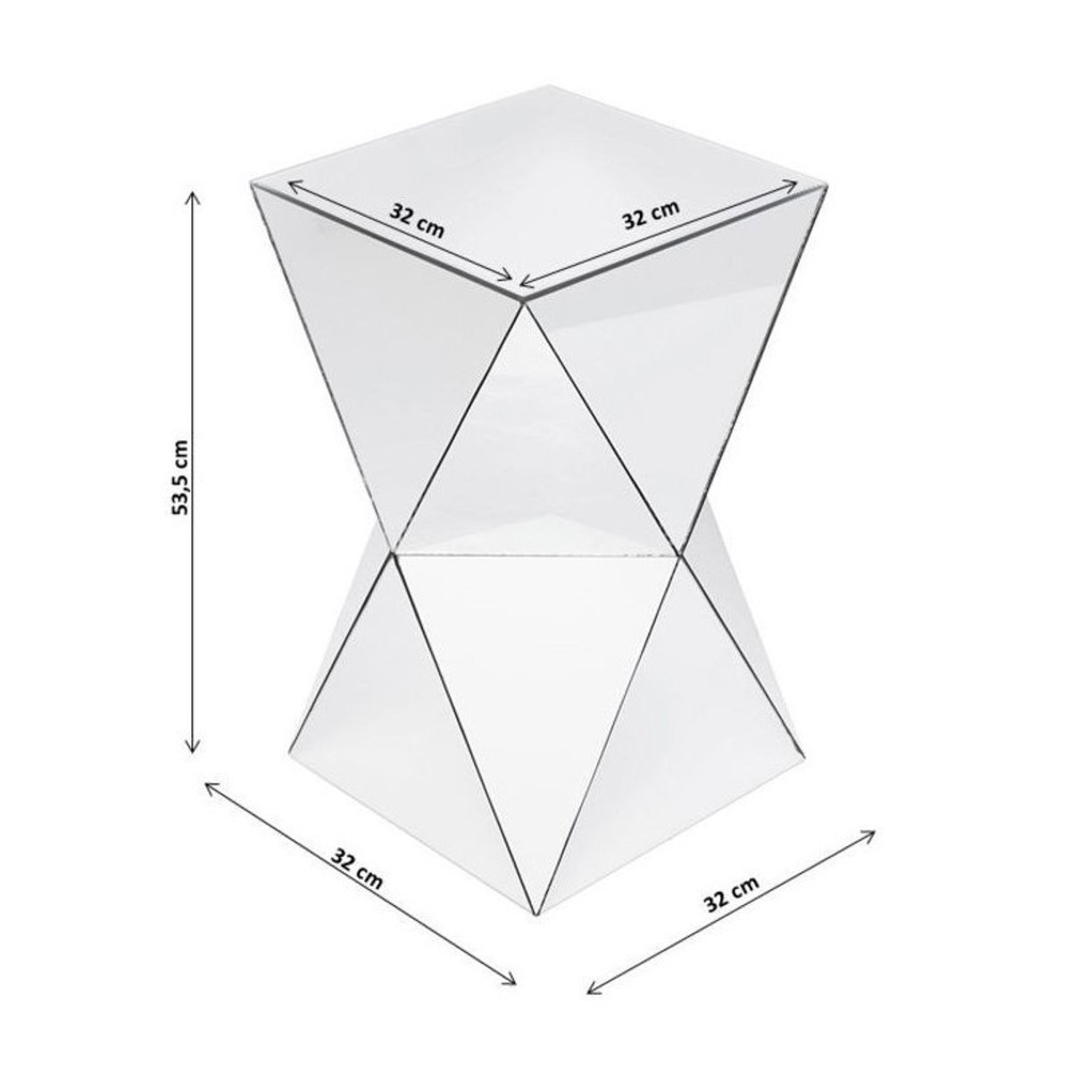 Table d'appoint en verre miroir, LUXURY argent, KARE DESIGN